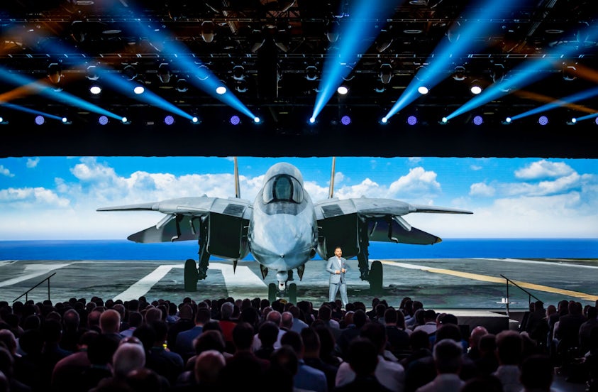 Realize LIVE mainstage with aerospace presentation imagery